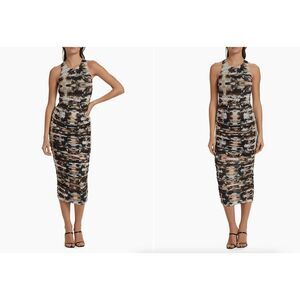 NWT Cami NYC Lissi Abstract Sleeveless Ruched Bodycon Dress Small $285